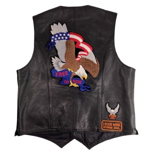 Wilsons Leather Other - Vintage Wilsons Men' Black Leather Biker Vest L  Biker  Grunge Y2K Eagle Sturgis